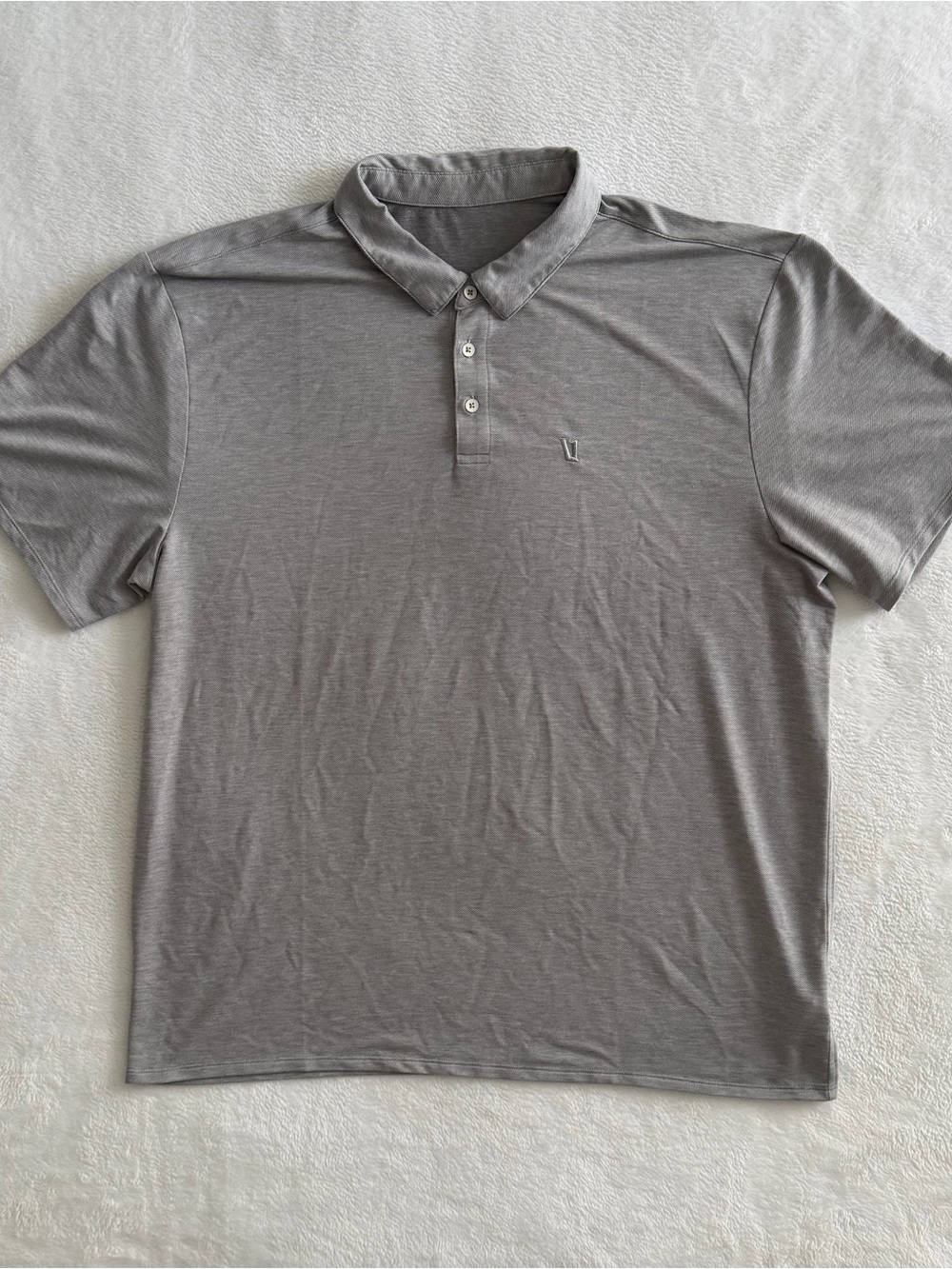 Vuori Knit Twill Polo Shirt Men's XXL Short Sleeve
Gray Athleisure Golf V1004